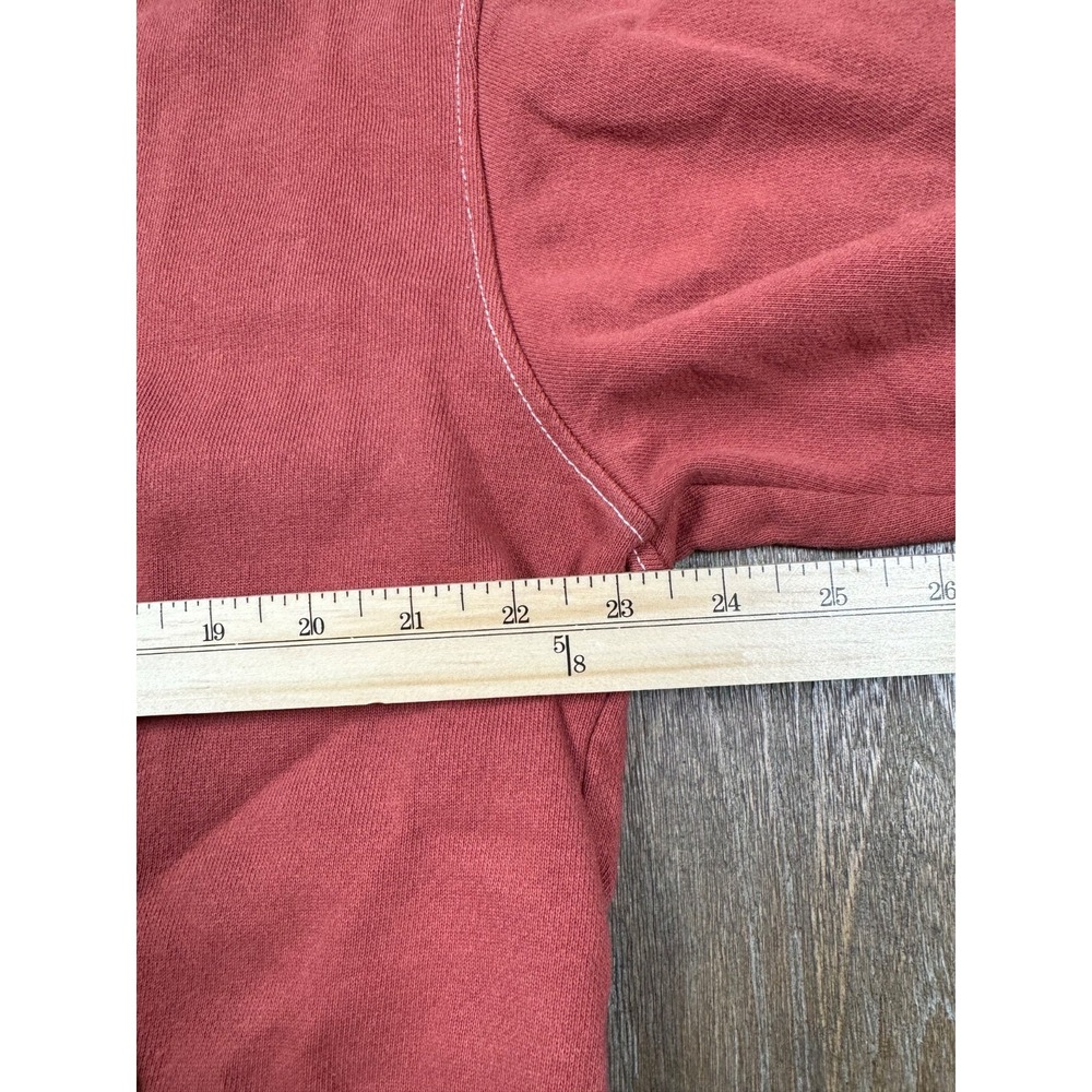 Quiksilver Men's XL Red Garment Dyed Pullover Hoodie Surf Skate Logo 3163 - Picture 3 of 5